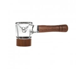 Skleněno-dřevěná dýmka Marley Natural Glass & Walnut Spoon Pipe