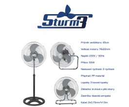 Cirkulační ventilátor STURM 3v1, průměr 45cm