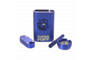 Super Puff hliníková One Hit sada s integrovanou drtičkou a šlukovkou - modrá